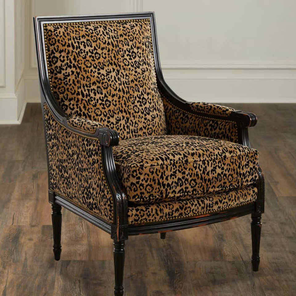 French Style Leopard Accent Chair