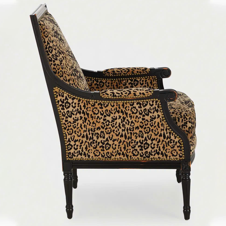 French Style Leopard Accent Chair