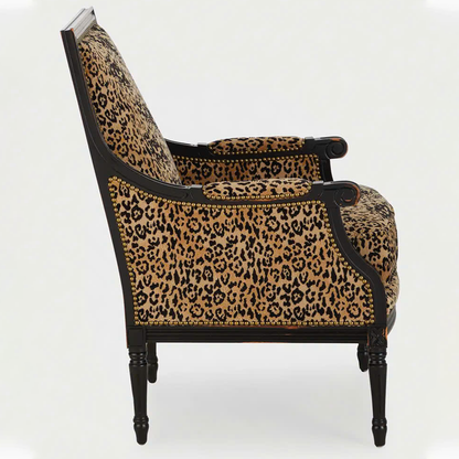 French Style Leopard Accent Chair