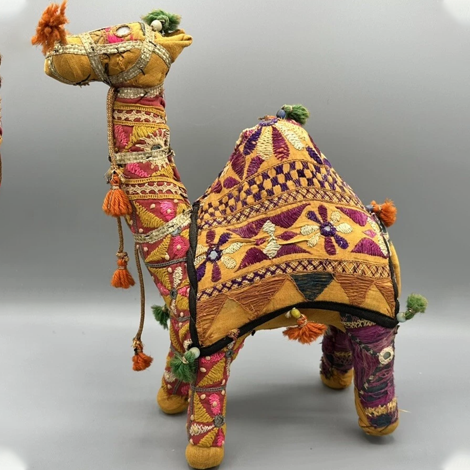 Vintage Textile Art Camel Decoration